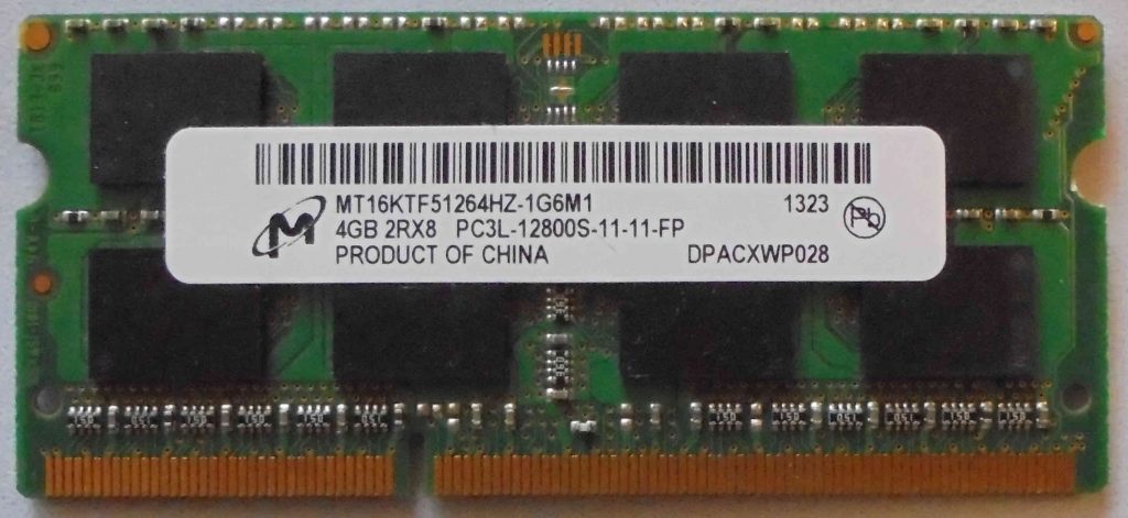 Barrette Mémoire RAM Micron 4GB DDR3L 1600MHz PC3L-12800 - DIMM 240 Pins - Occasion