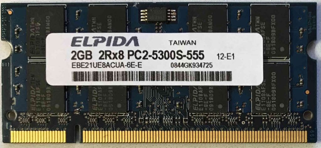 Ram Samsung 2gb 2rx8 Pc2 5300s 555 12 E3 2GB 2Rx8 PC2-5300S-555-12 Elpida – Laptop SODIMM