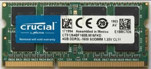 4GB 2Rx8 PC3L-12800S-Crucial