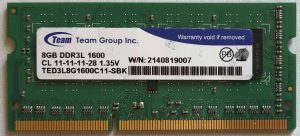 8GB 2Rx8 PC3L-12800S-TeamGroup