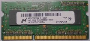 2GB 1Rx8 PC3-10600S-9-11-B1