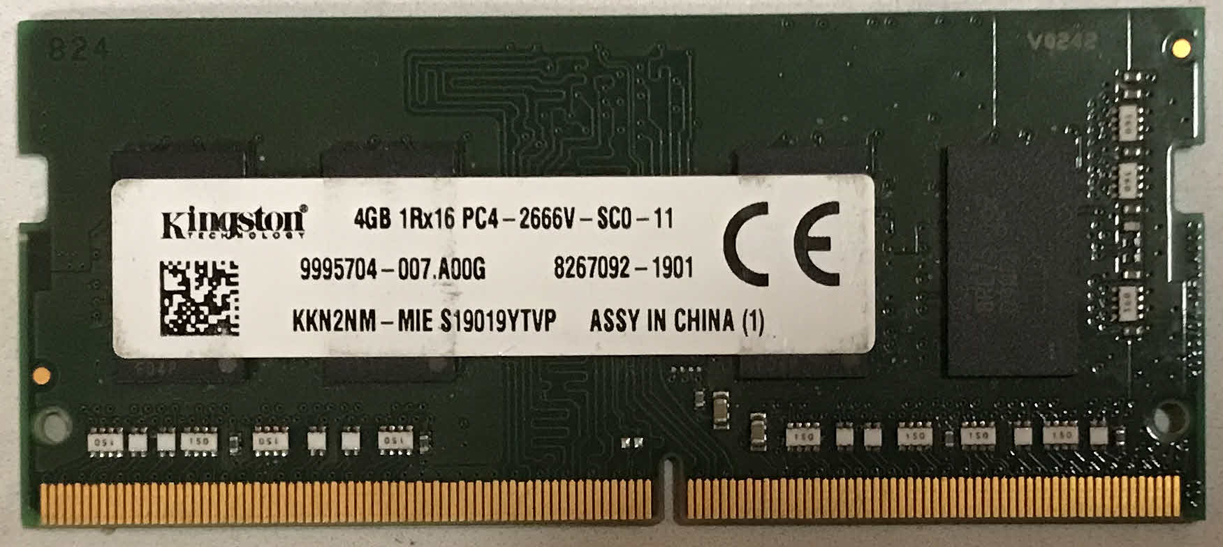 K354 4GB 1Rx16 PC4-2666V-SC0-11 Kingston