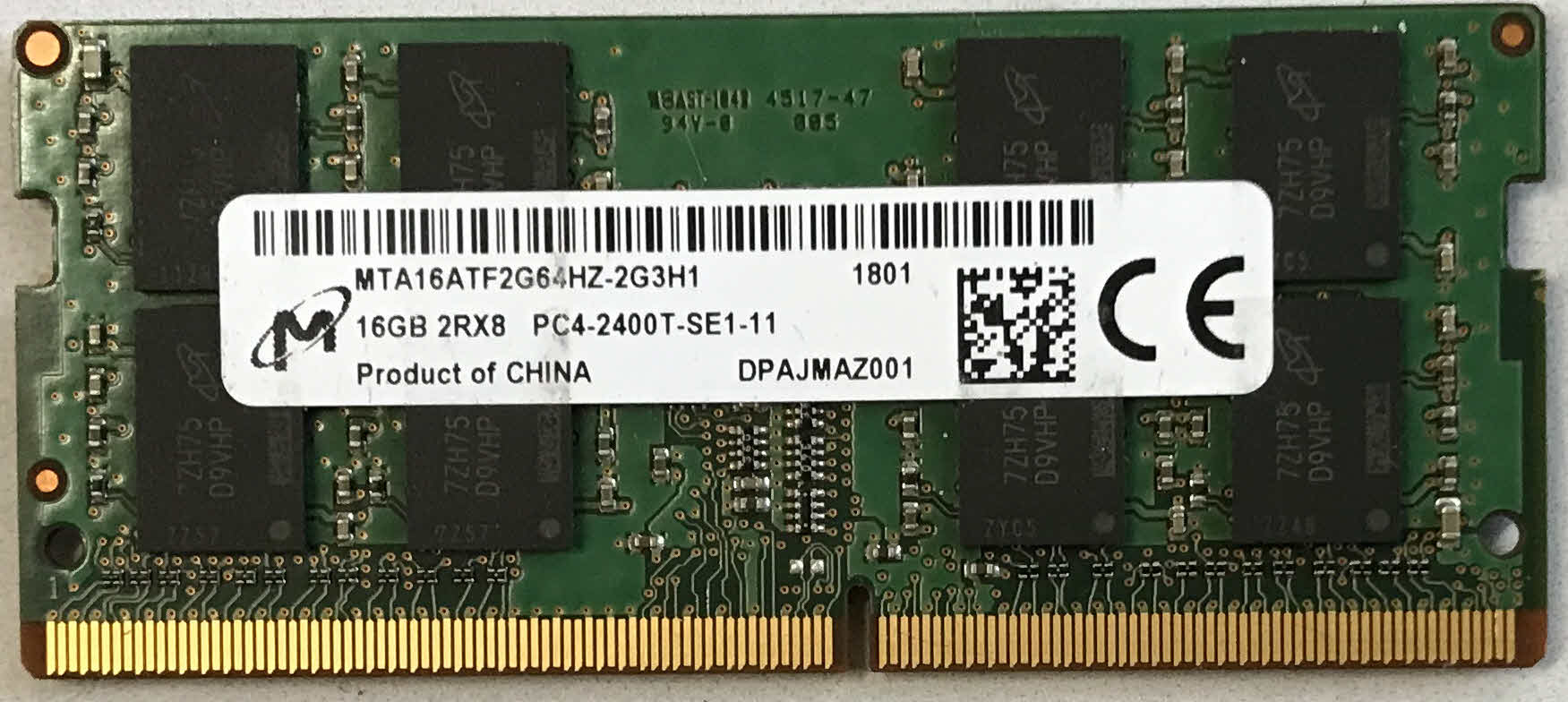 16GB 2Rx8 PC4-2400T-SE1-11 Micron